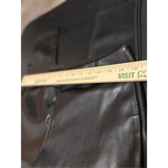 SO Faux Leather Trouser Pants High Rise Legging Slip On Women’s Size L - Picture 12 of 15